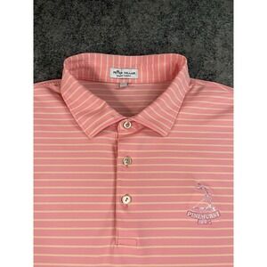 Peter Millar Summer Comfort Polo Shirt Mens XL Pink Yellow Pinehurst Golf EUC